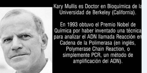 Kary Mullis creador del PCR dice en muchas conferencias que esto no es un test para detectar enfermedades