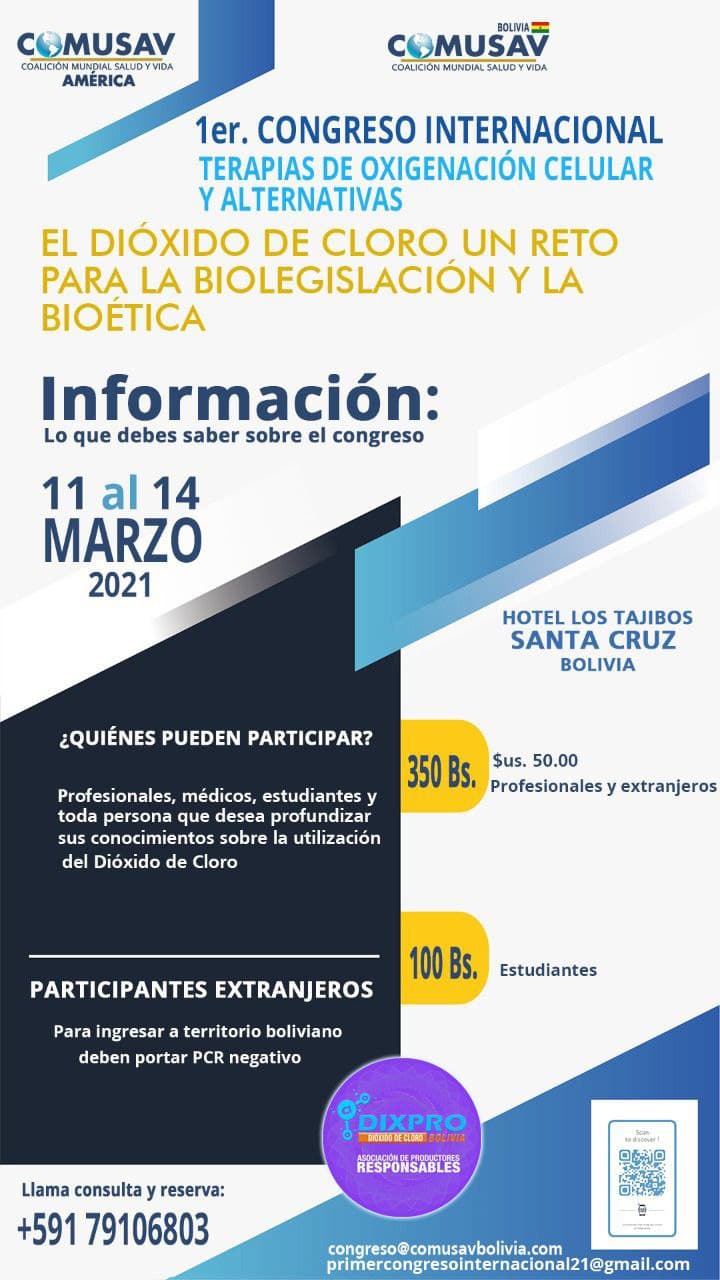 1er congreso internacional de terapias oxidativas dióixido de cloro 11 marzo del 2021